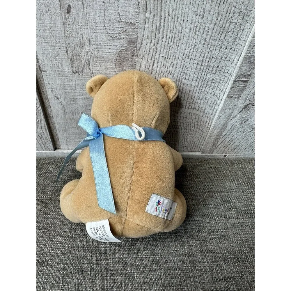 Infantino It's a Boy Brown Teddy Bear Stuffed Plush Blue Ribbon